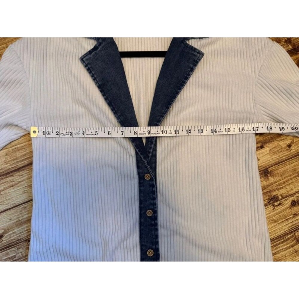 Blue & White Ribbed Lightweight Jacket - Picture 6 of 10
